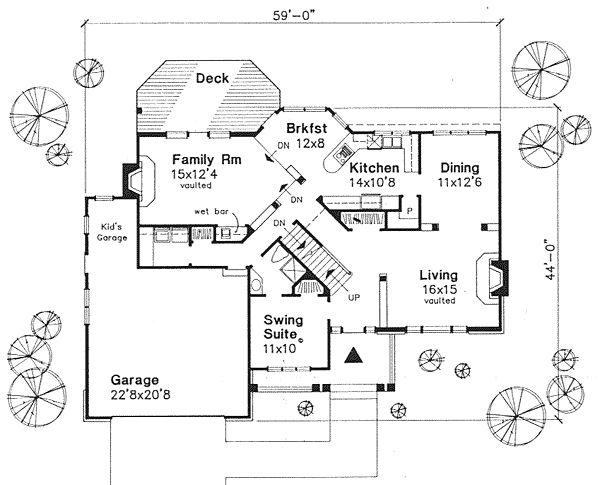 Main Floor Plan for House Plan #299139