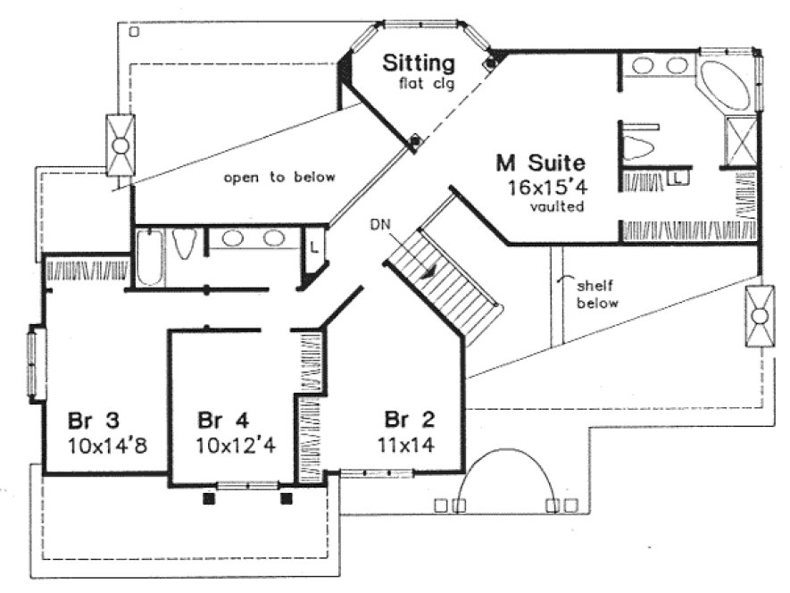Second Floor Plan for House Plan #299139