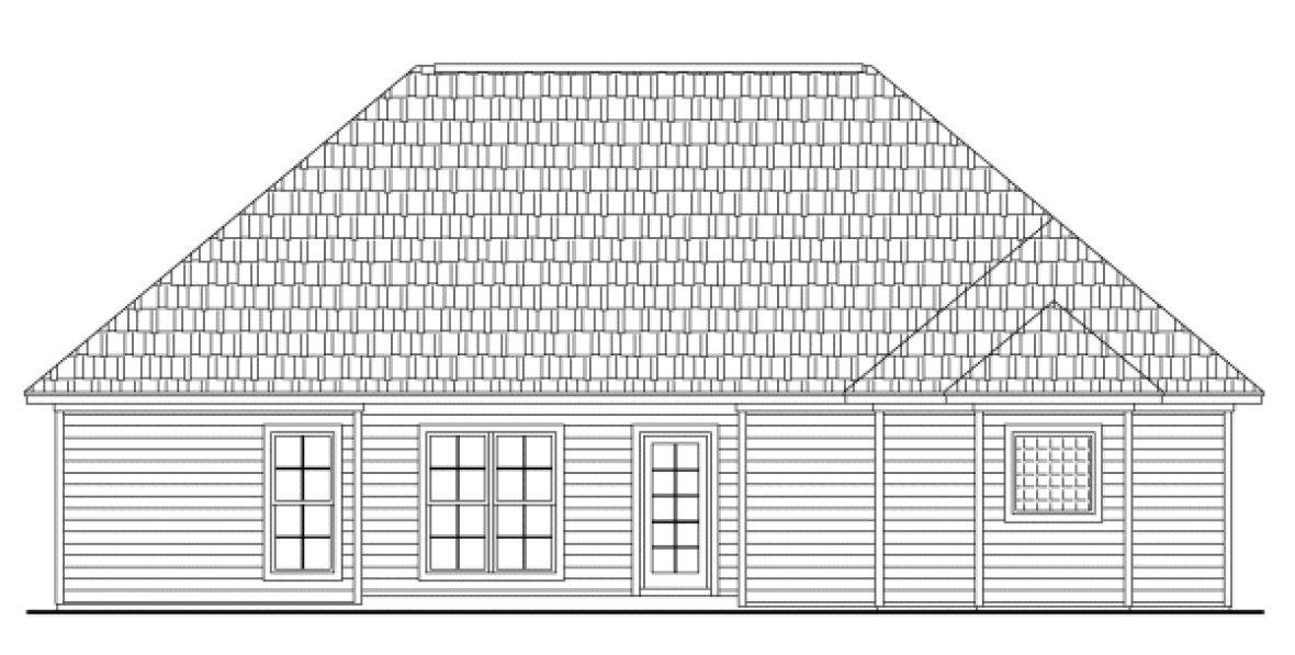 Rear Elevation for House Plan #211061