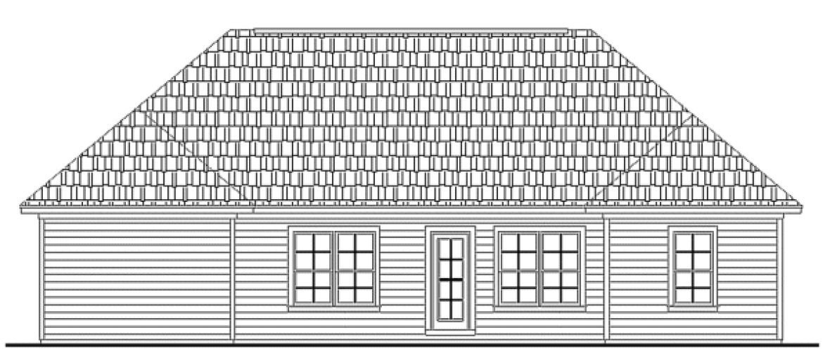 Rear Elevation for House Plan #213061