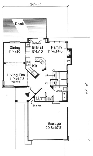 Main Floor Plan for House Plan #291239