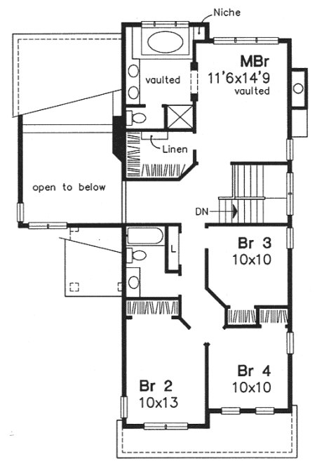 Second Floor Plan for House Plan #291239