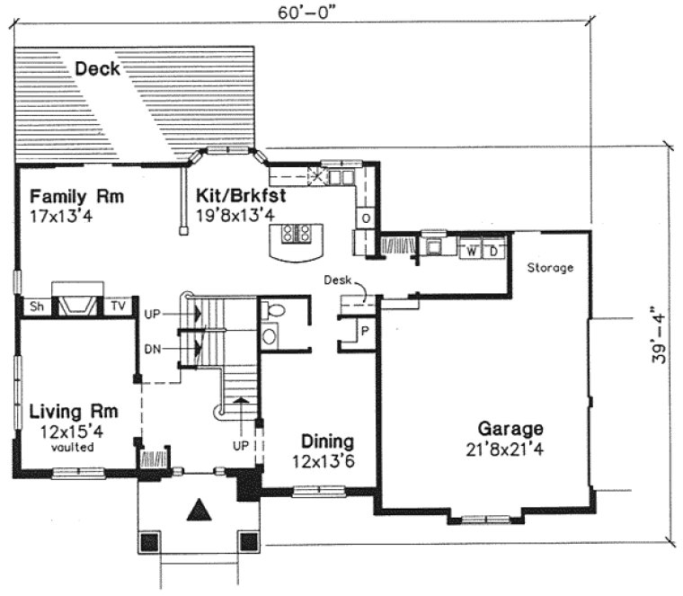 Main Floor Plan for House Plan #292239