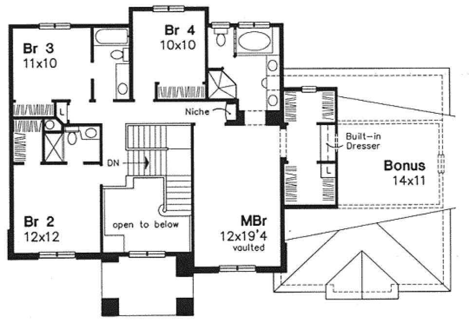 Second Floor Plan for House Plan #292239