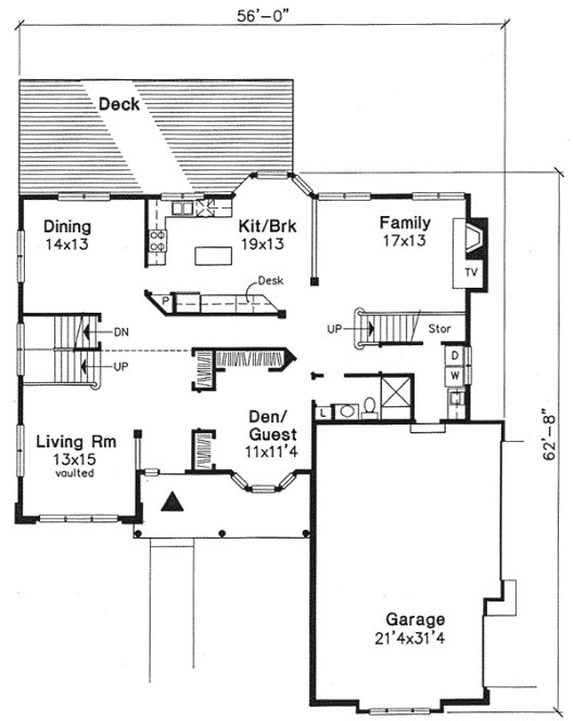 Main Floor Plan for House Plan #293239