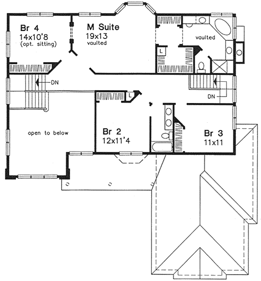 Second Floor Plan for House Plan #293239