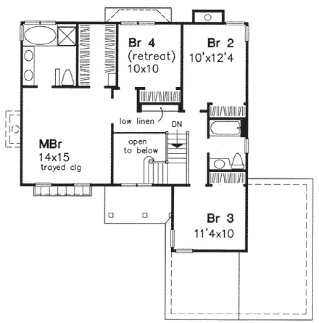 Second Floor Plan for House Plan #294239