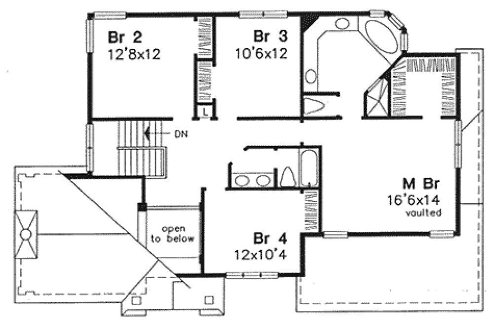 Second Floor Plan for House Plan #296239
