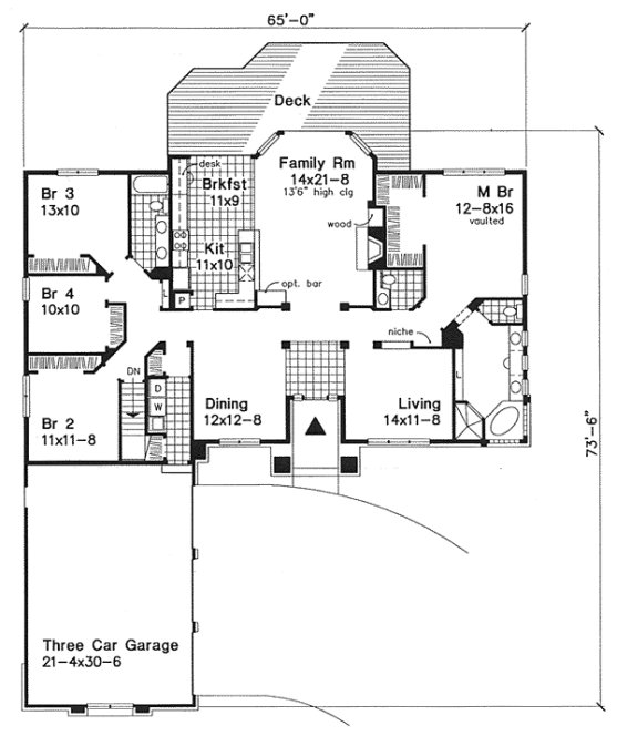 Main Floor Plan for House Plan #298239