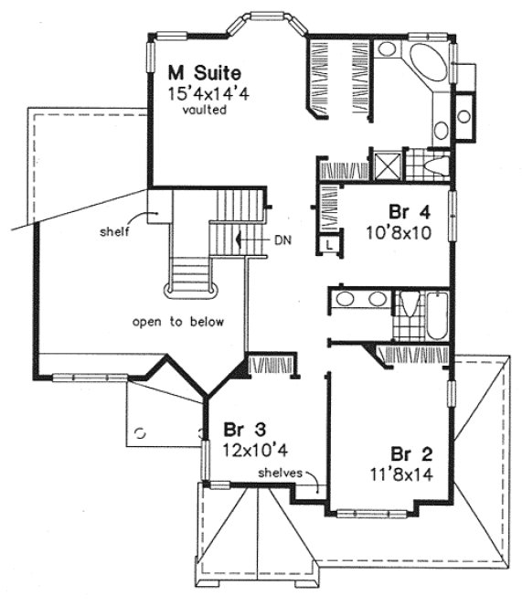 Second Floor Plan for House Plan #290339
