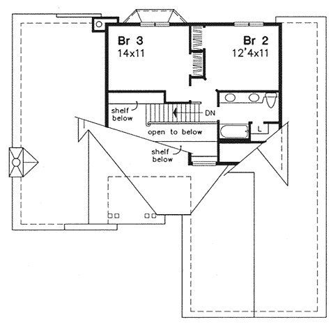 Second Floor Plan for House Plan #291339