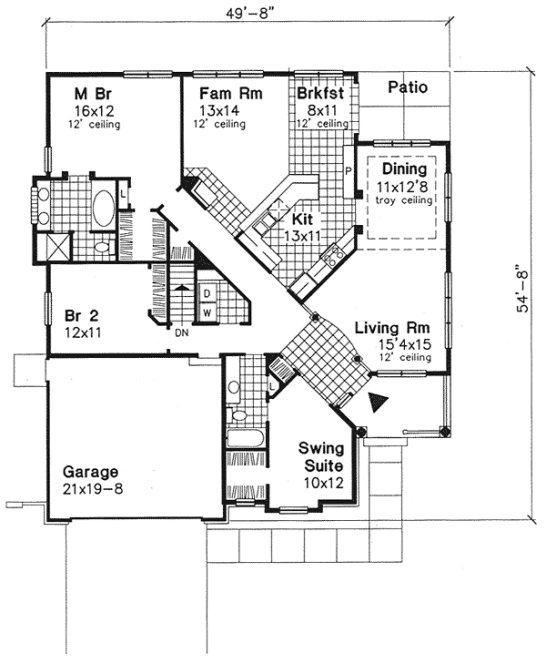 Main Floor Plan for House Plan #296339