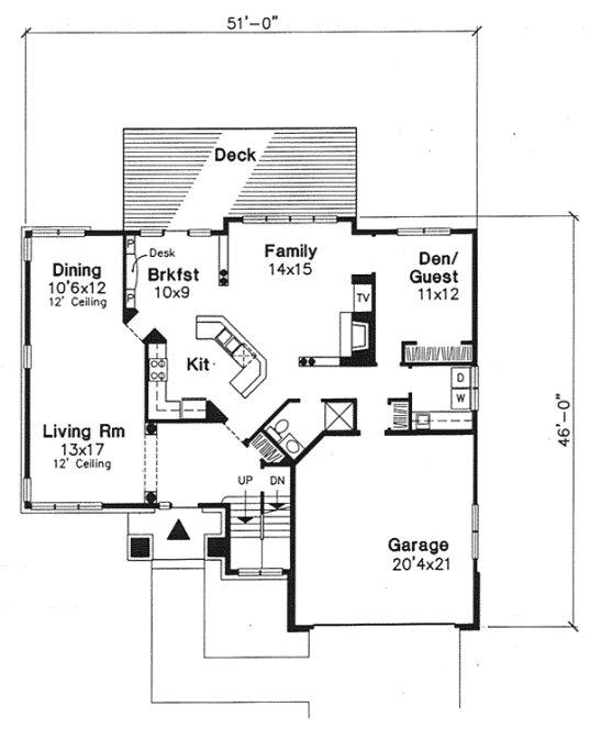 Main Floor Plan for House Plan #297339