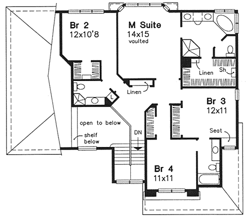 Second Floor Plan for House Plan #297339