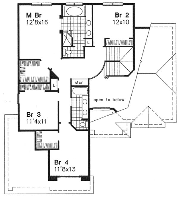 Second Floor Plan for House Plan #298339
