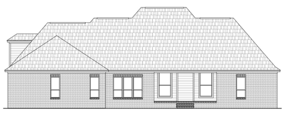 Rear Elevation for House Plan #212572
