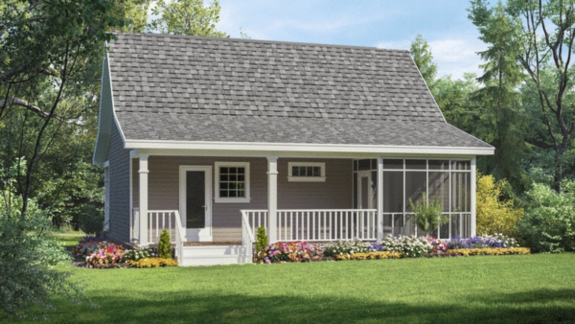 Rear Elevation for House Plan #211060