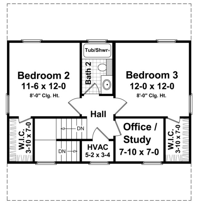 Second Floor Plan for House Plan #212021