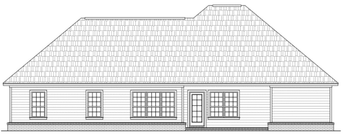 Rear Elevation for House Plan #210521