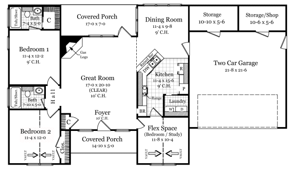 Main Floor Plan for House Plan #210521