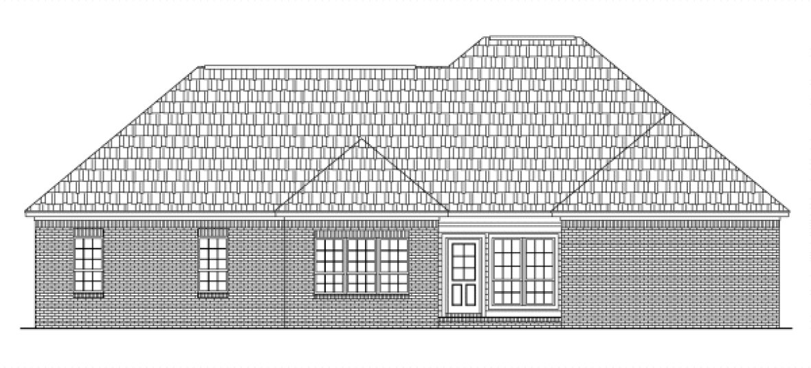 Rear Elevation for House Plan #216051
