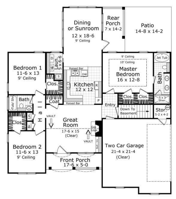 Main Floor Plan for House Plan #210061