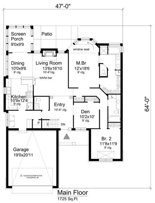 Main Floor Plan for House Plan #296522
