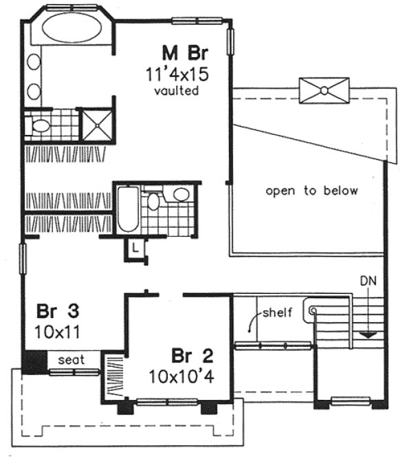 Second Floor Plan for House Plan #291049