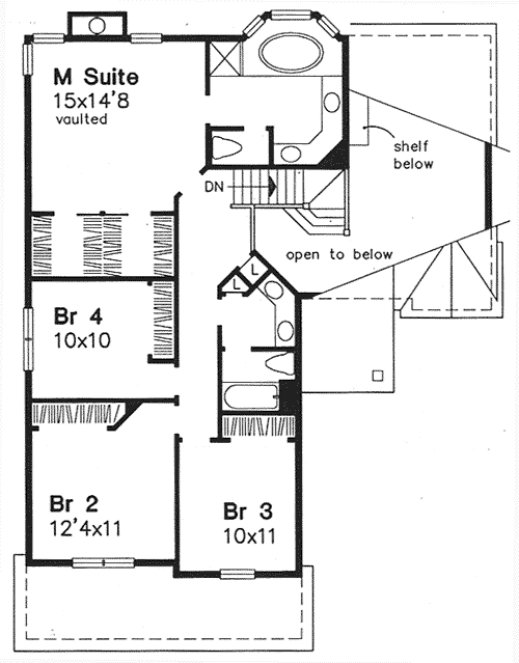 Second Floor Plan for House Plan #292049