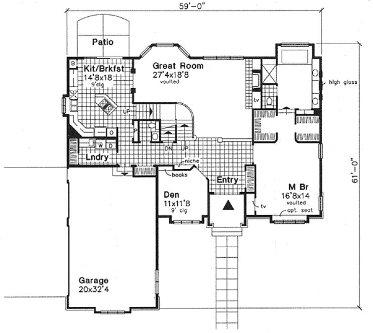 Main Floor Plan for House Plan #294049