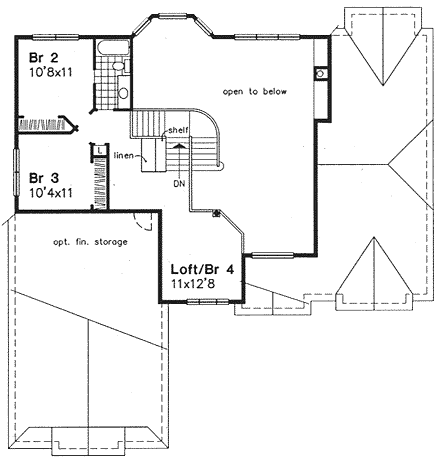 Second Floor Plan for House Plan #294049