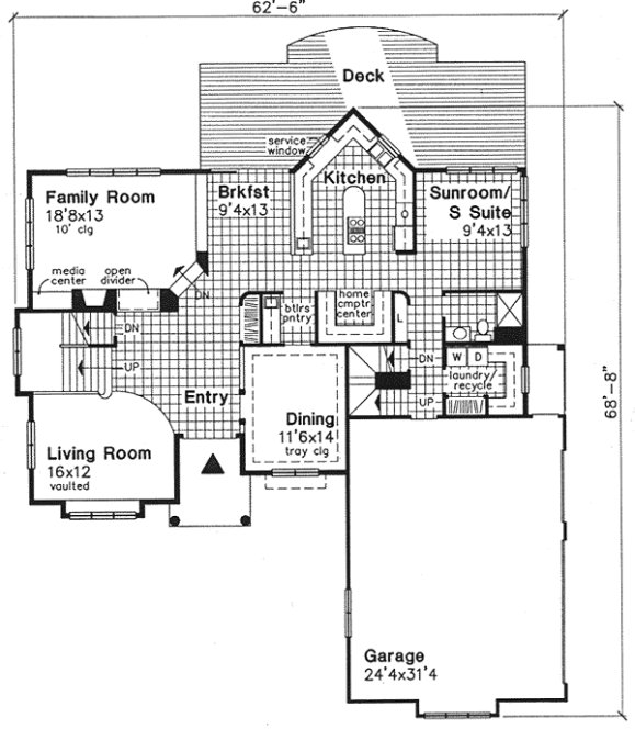 Main Floor Plan for House Plan #295049