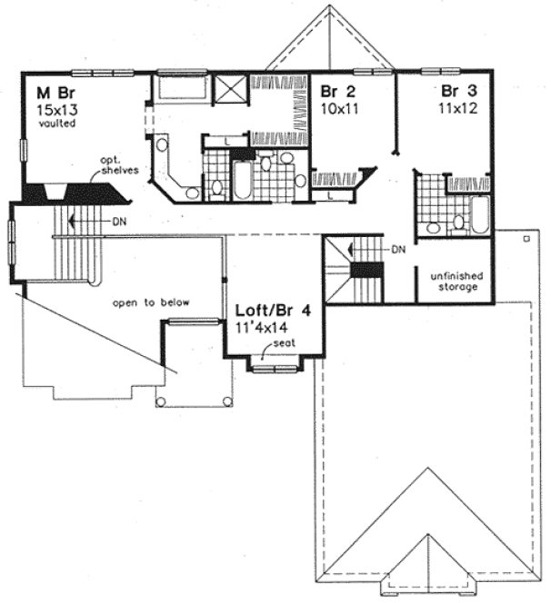 Second Floor Plan for House Plan #295049