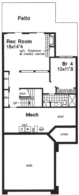 Basement Plan for House Plan #297049