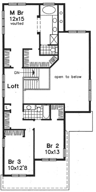 Second Floor Plan for House Plan #297049