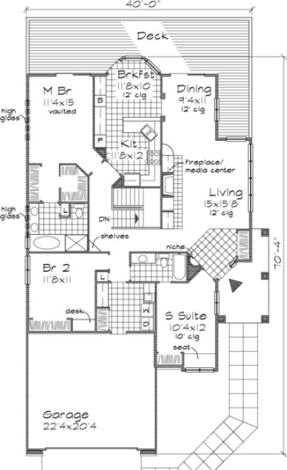 Main Floor Plan for House Plan #298049