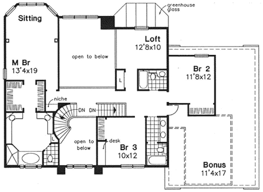 Second Floor Plan for House Plan #290149