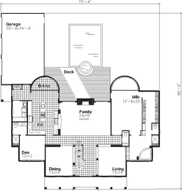 Main Floor Plan for House Plan #291149