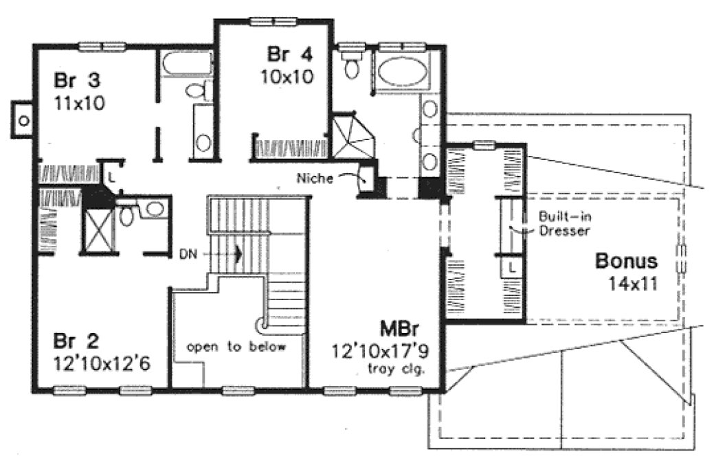Second Floor Plan for House Plan #296149