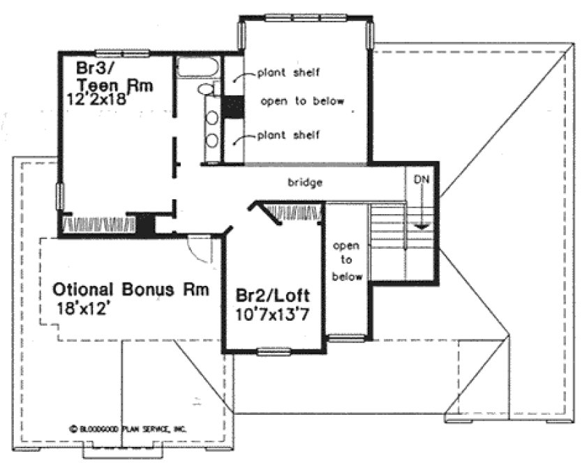 Second Floor Plan for House Plan #297149