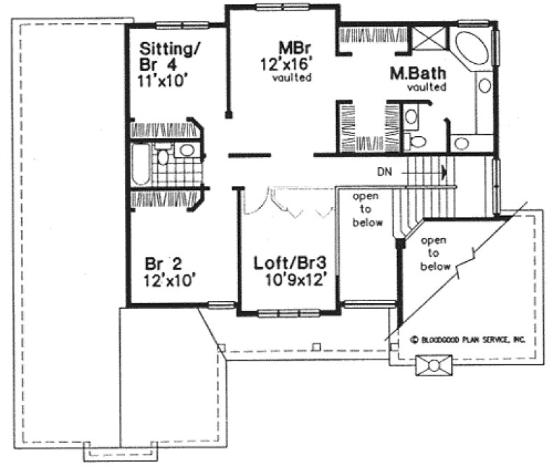 Second Floor Plan for House Plan #298149