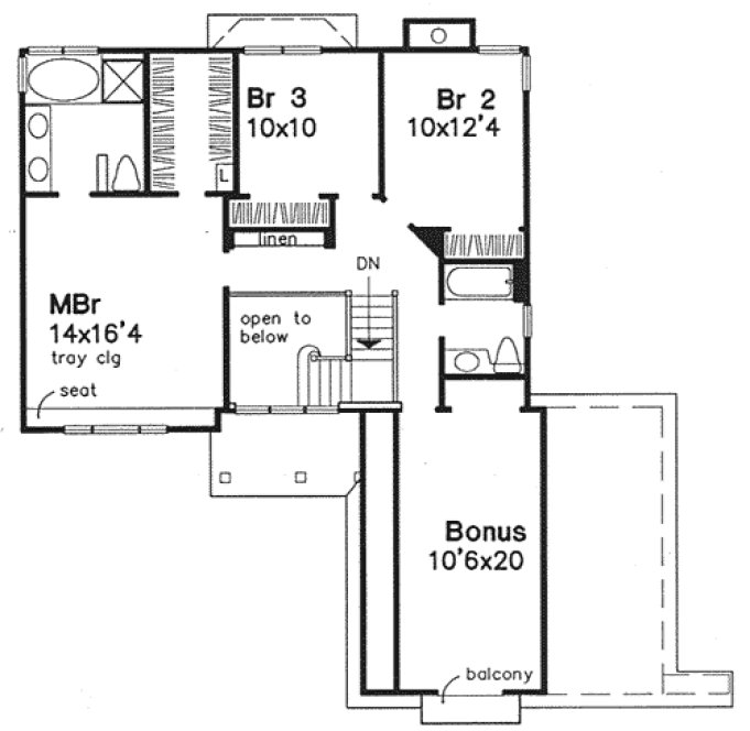 Second Floor Plan for House Plan #290249