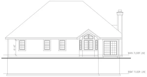 Rear Elevation for House Plan #294249