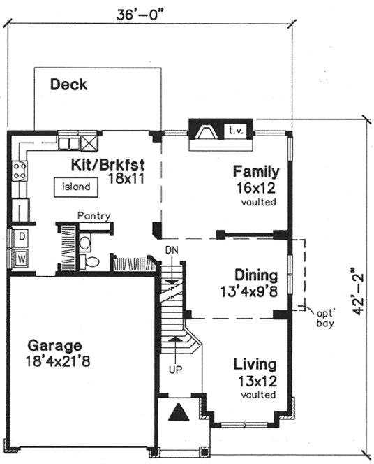 Main Floor Plan for House Plan #295249