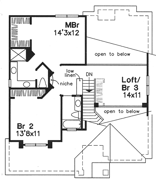 Second Floor Plan for House Plan #295249