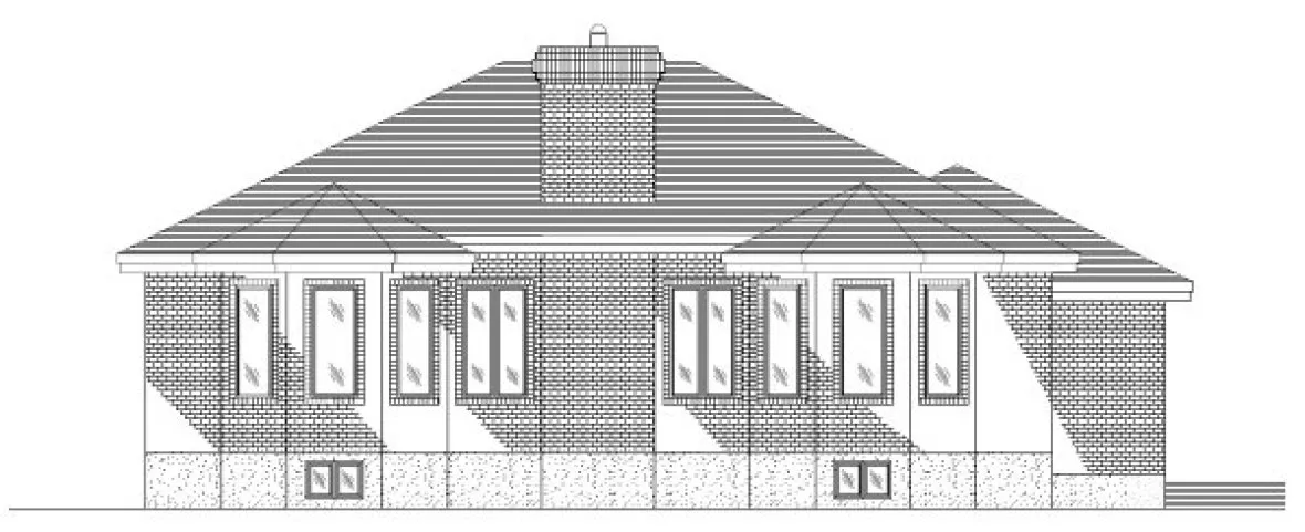 Rear Elevation for House Plan #420213