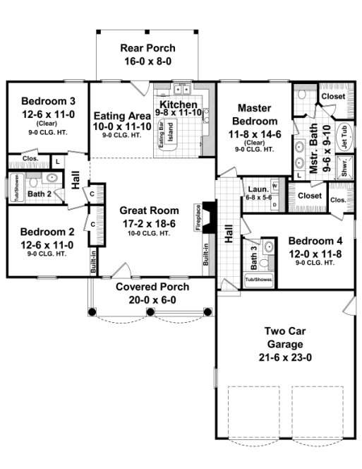 Main Floor Plan for House Plan #210571