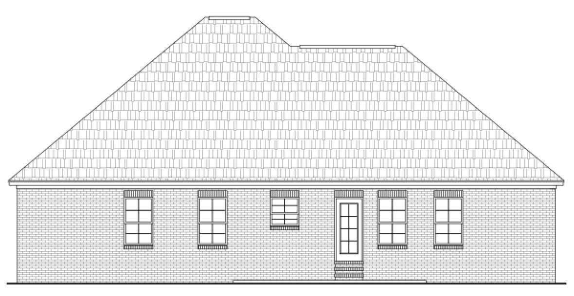 Rear Elevation for House Plan #219471