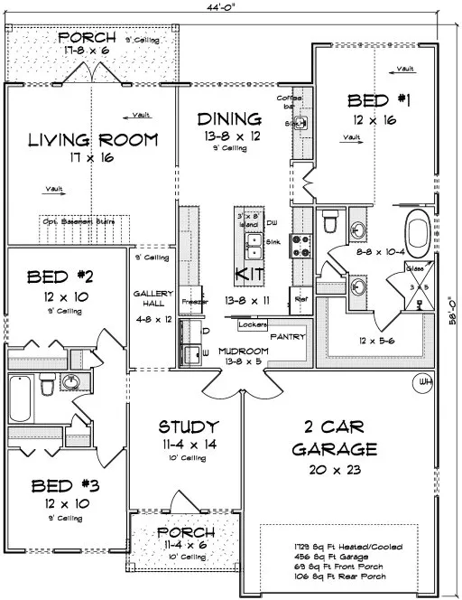 Main Floor Plan for House Plan #249271
