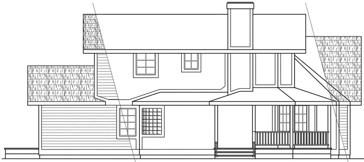 Left Elevation for House Plan #347362